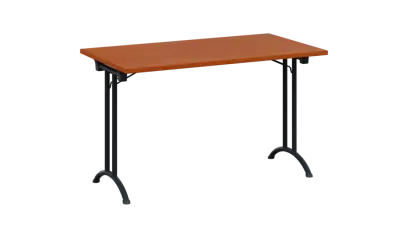 SLA 125 lak skládací jednací stůl 1250x700, deska 25 mm, podnož černý lak, deska třešeň šumavská